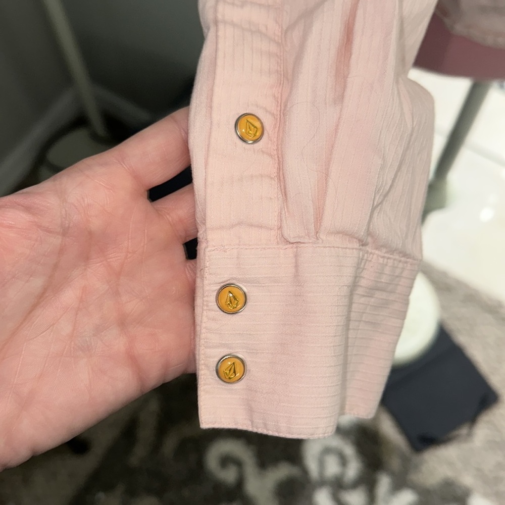 Volcom Pink Button Down - image 3